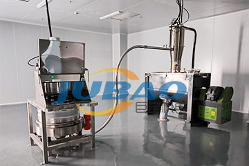 安徽某石墨行业无尘投料站对接输送设备现场